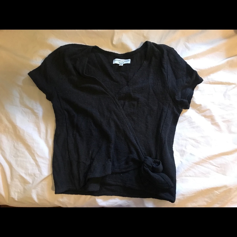 Madewell xs black texture top